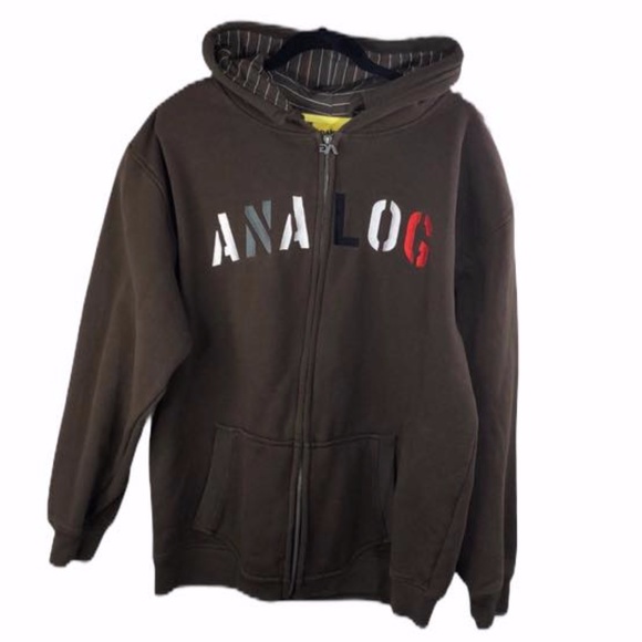 Analog Other - Analog Brown Hooded Zip Up Jacket Size Large